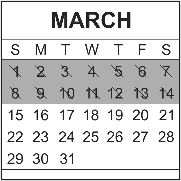 2 weeks of coughing-calendar