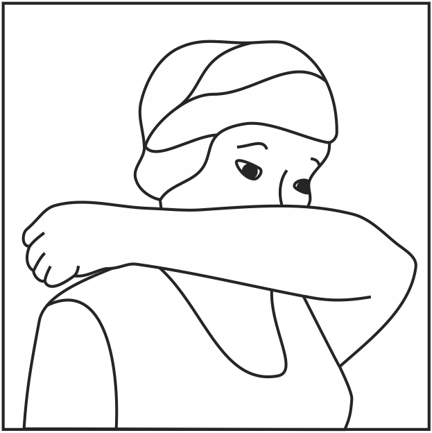Cough into elbow_good safe practice
