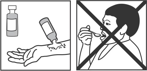 Rub on skin - do not swallow