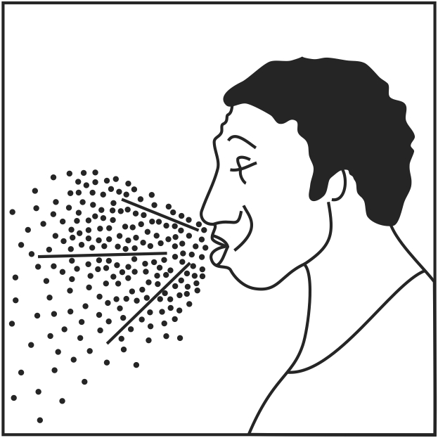Sneeze with droplet spread-bad